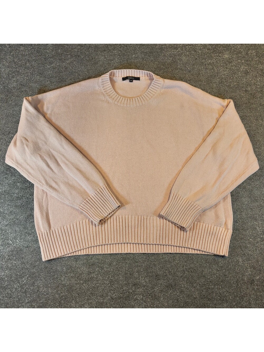 Quince Womens Medium Pink 100% Organic Cotton Crew Neck Relaxed Pullover Sweater